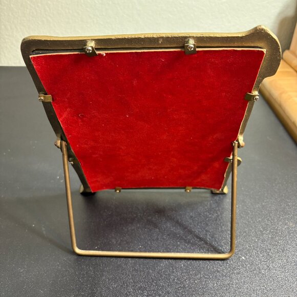 Art Deco Art Nouveau Period Tabletop, Solid Brass Mirror with Woman Figure - Picture 9 of 13